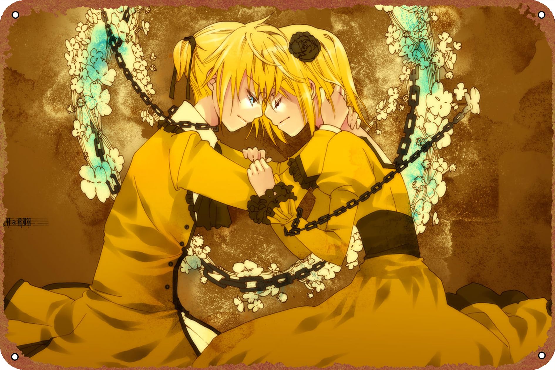 Amazon.com: Vocaloid Rin Kagamine Len Kagamine Poster Tin Logo